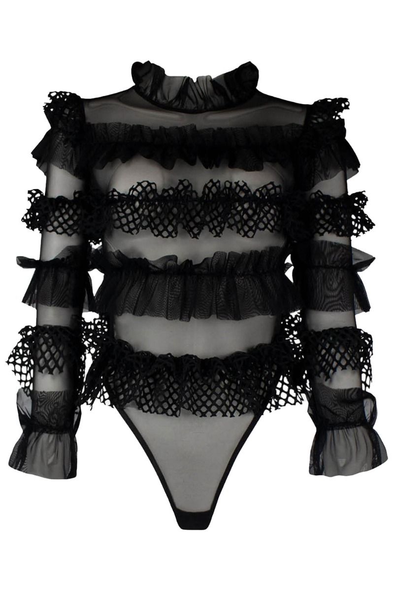 OW Collection - Bodystocking - Grace Bodysuit - Black Caviar