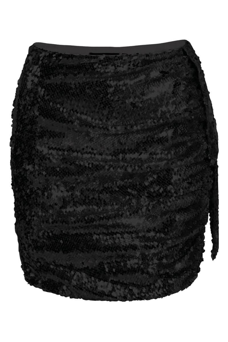OW Collection - Nederdel - Glitter Skirt - Black Caviar