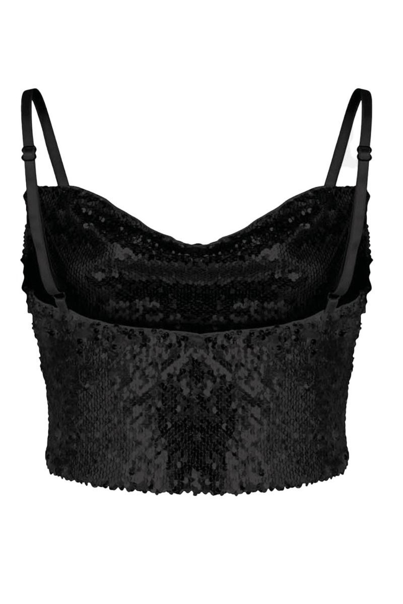 OW Collection - Top - Glitter Top - Black Caviar