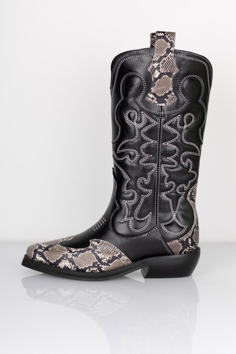 Pavement - Støvler - Julianne Snake - Black/snake