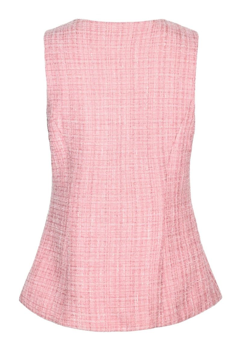 Neo Noir - Vest - Perni Glitz Boucle Waistcoat - Light pink