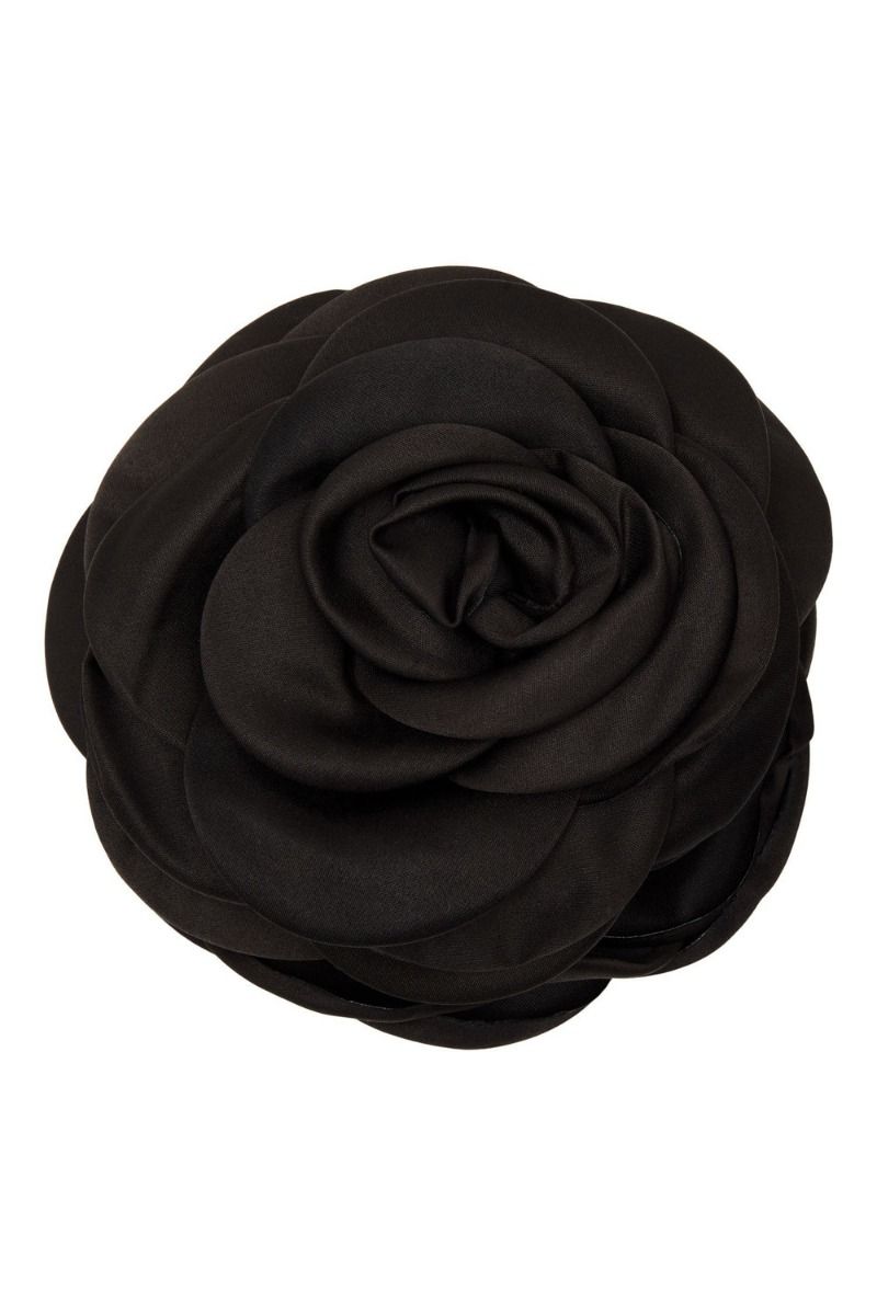 Pico - Hårklemme - Giant Satin Rose Claw - Black (Levering i april)