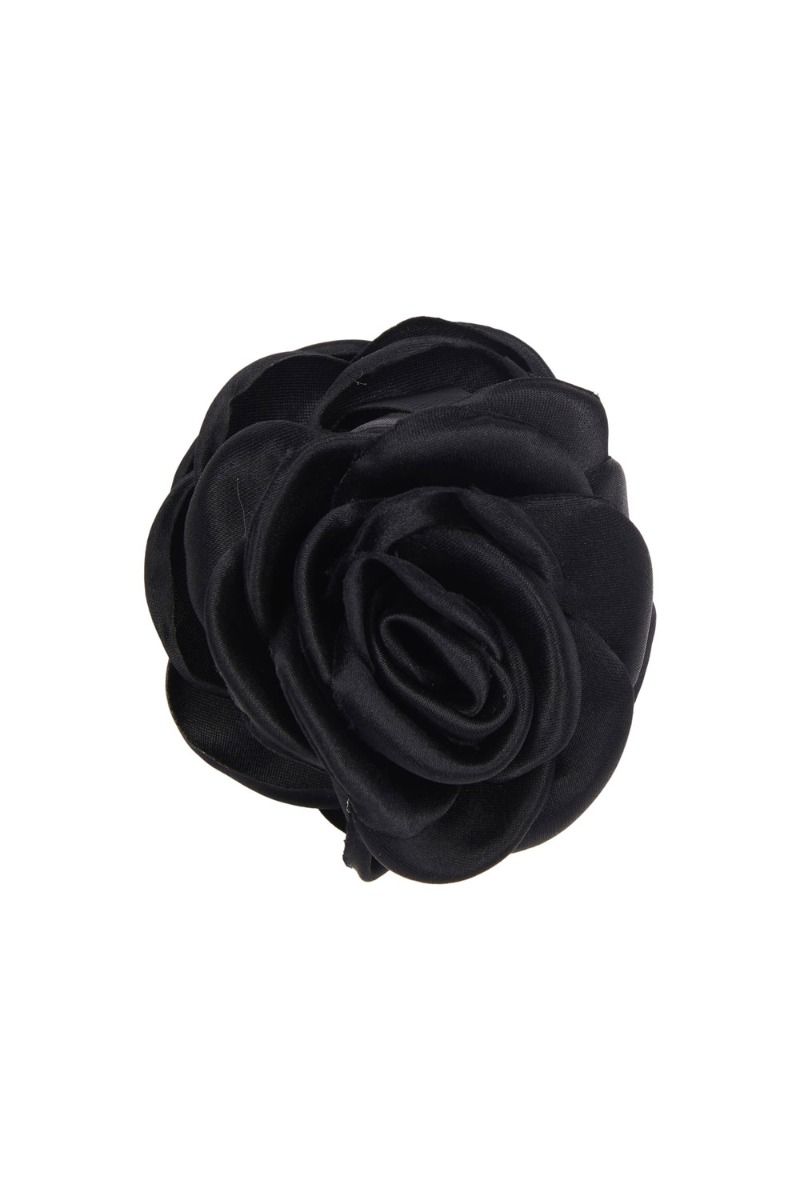 Pico - Hårklemme - Small Satin Rose Claw - Black