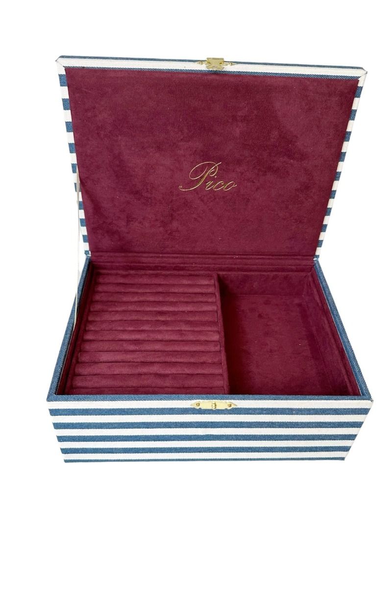 Pico - Smykkeskrin - Jewelry Box - Navy Stripe