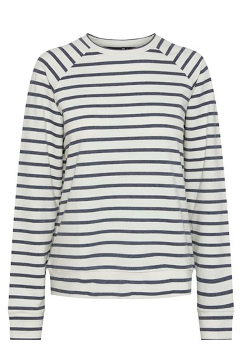 Pieces - Bluse - PC Bibi Ls O-Neck Top - Navy Blazer