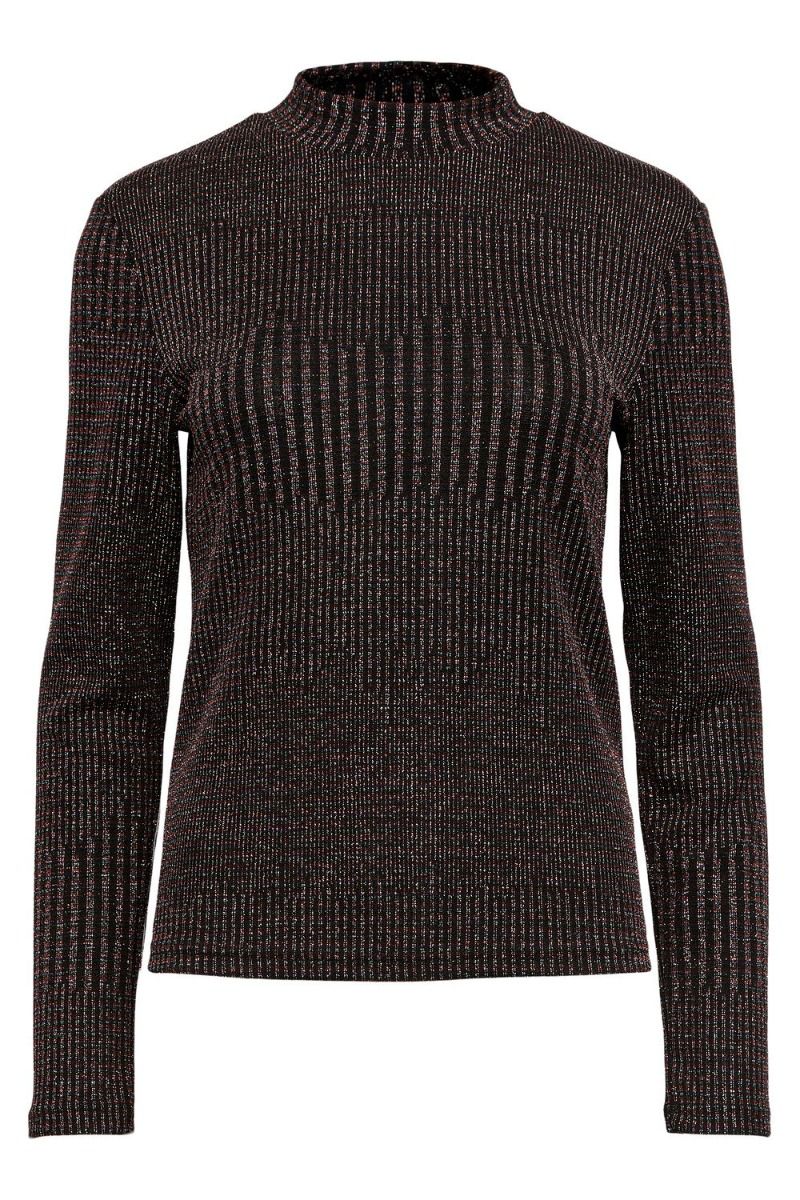 Pieces - Bluse - PC Mary LS - Black Glitter