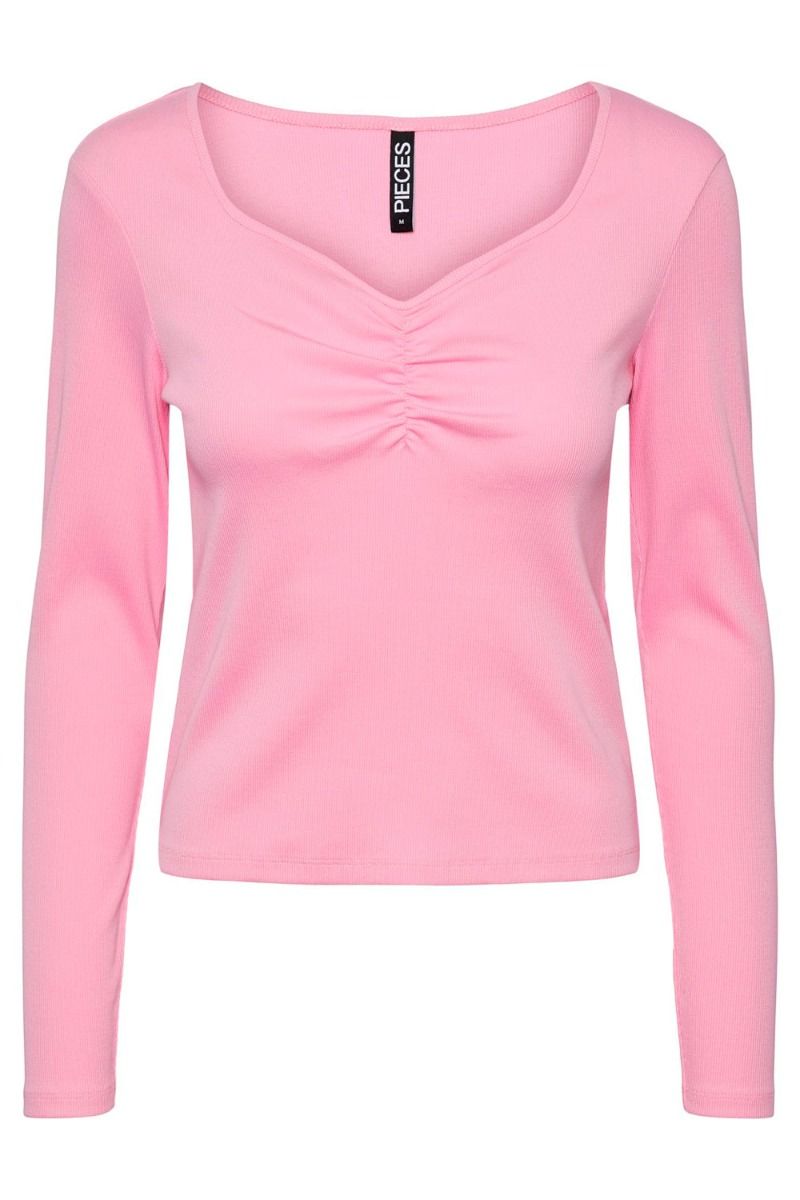 Pieces - Bluse - PC Tania LS Top - Begonia Pink
