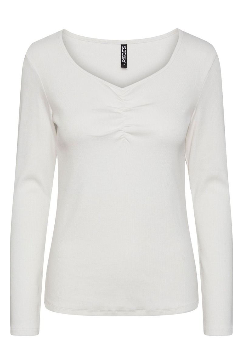 Pieces - Bluse - PC Tania LS Top - Bright White