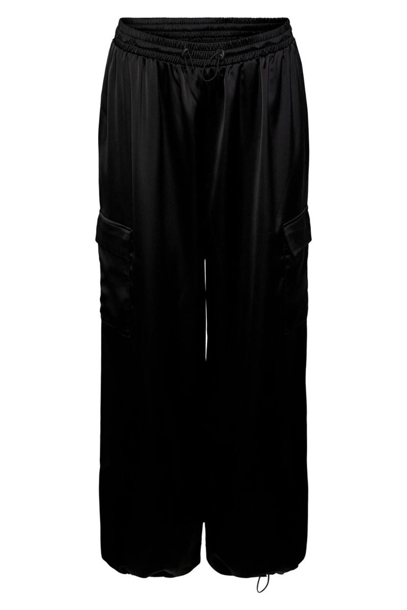 Pieces - Bukser - PC Odda HW Cargo Pant - Black