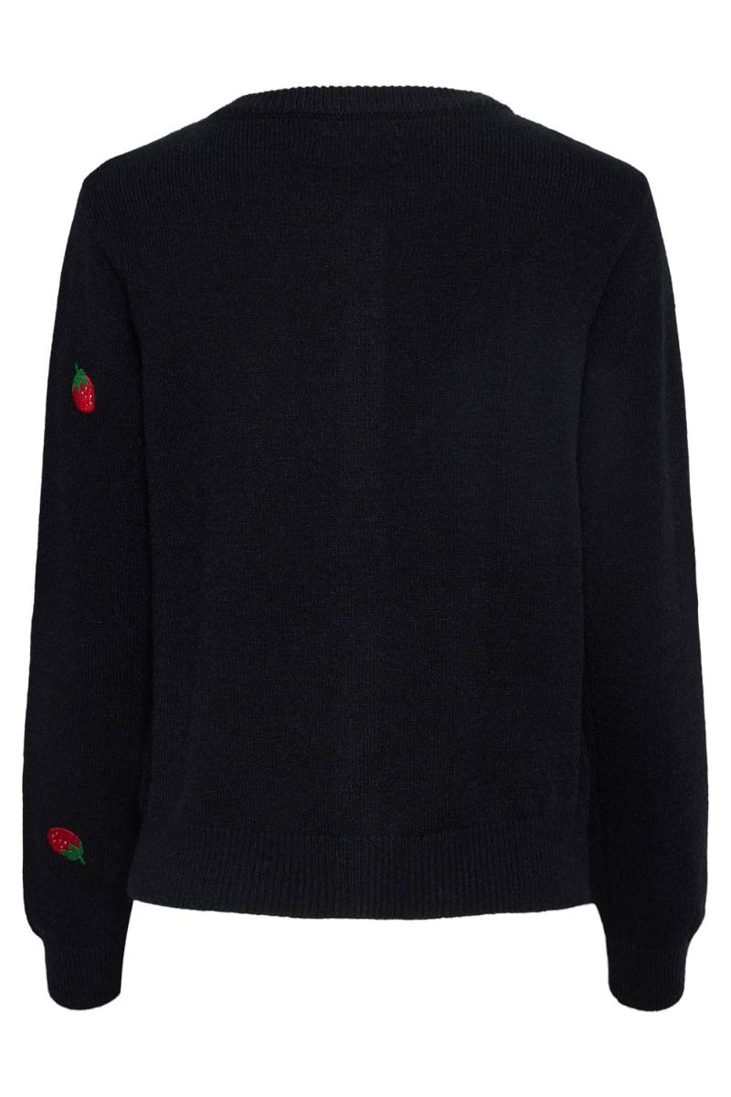Pieces - Cardigan - PC Fruit LS Knit Cardigan - Black 