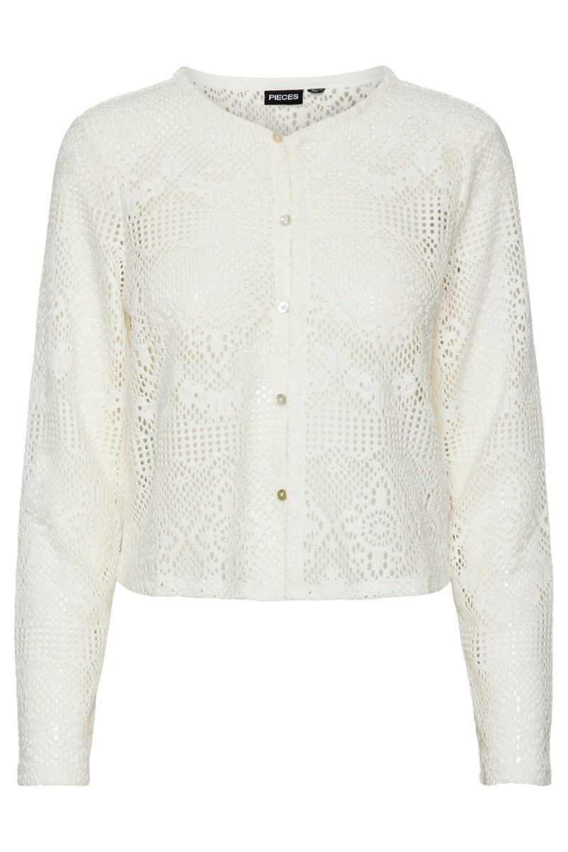 Pieces - Cardigan - PC Kaddi LS Cardigan - Cloud Dancer