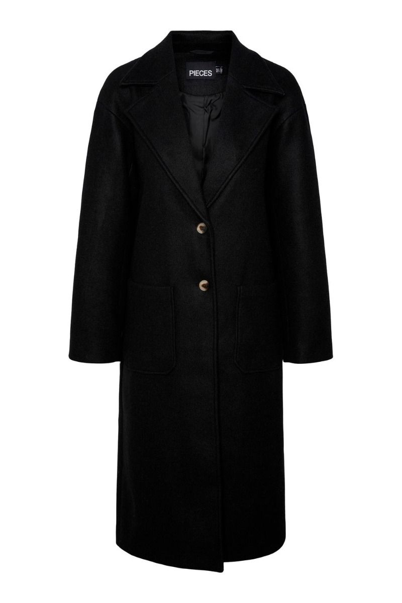 Pieces - Jakke - PC Jili Long Coat - Black