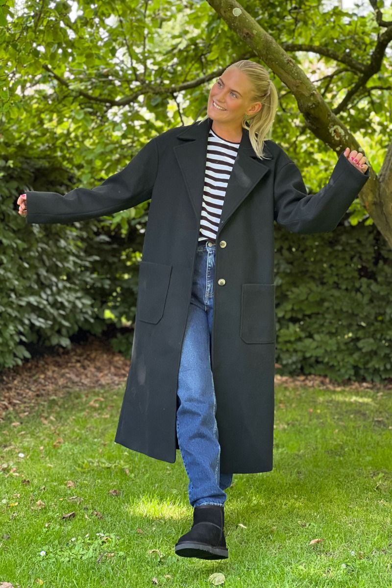 Pieces - Jakke - PC Jili Long Coat - Black