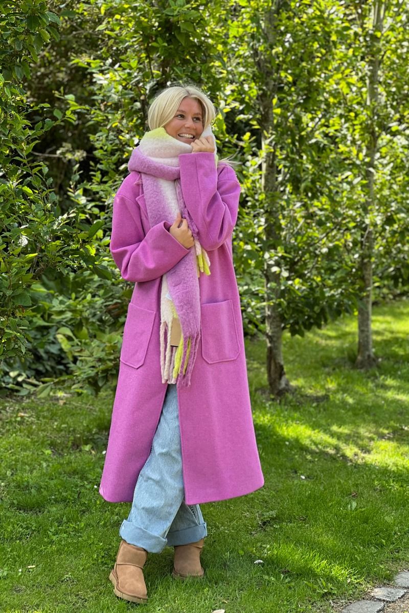 Pieces - Jakke - PC Jili Long Coat - Radiant Orchid