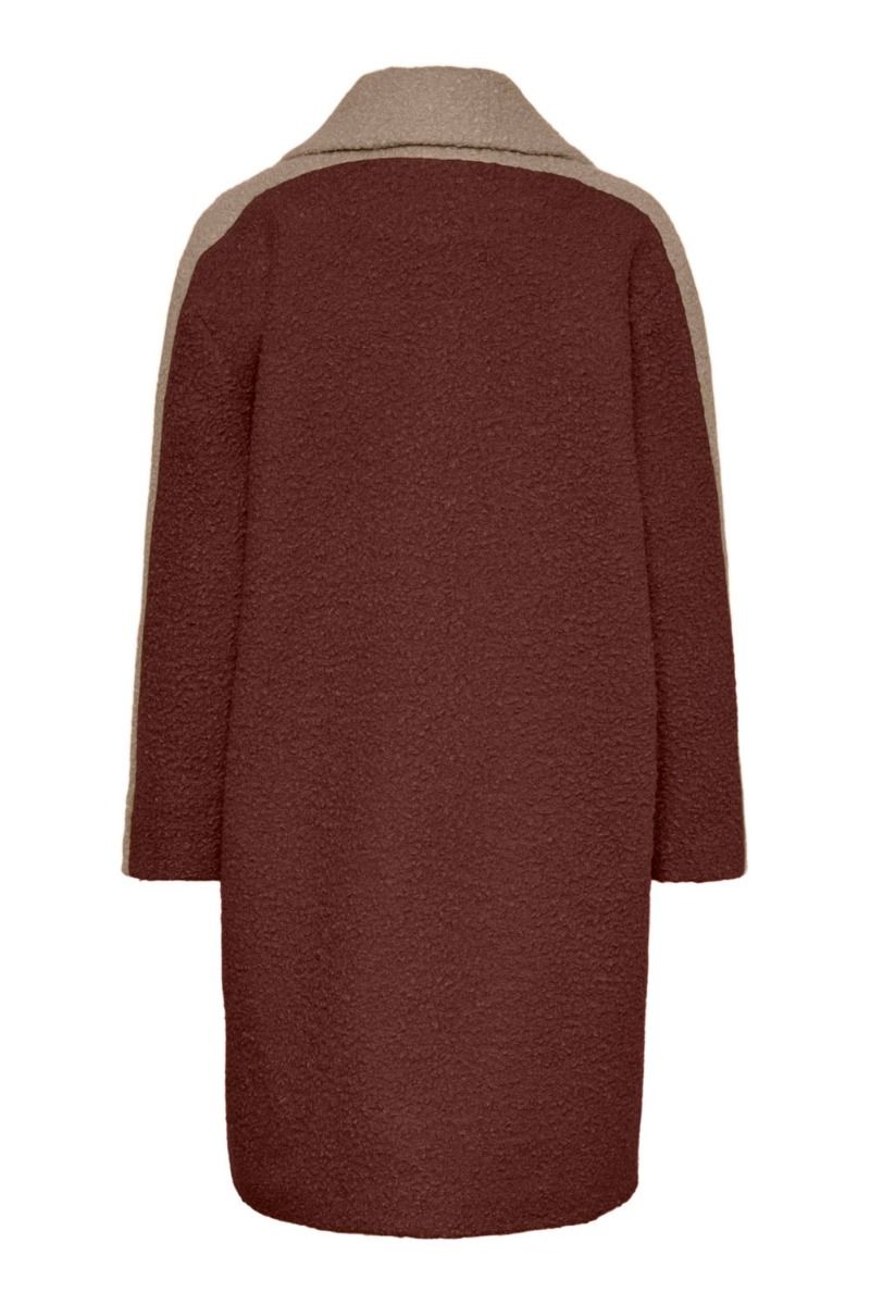 Pieces - Jakke - PC Nikla Two Tone Coat - Silver Mink W. Chicory Coffee Contrast