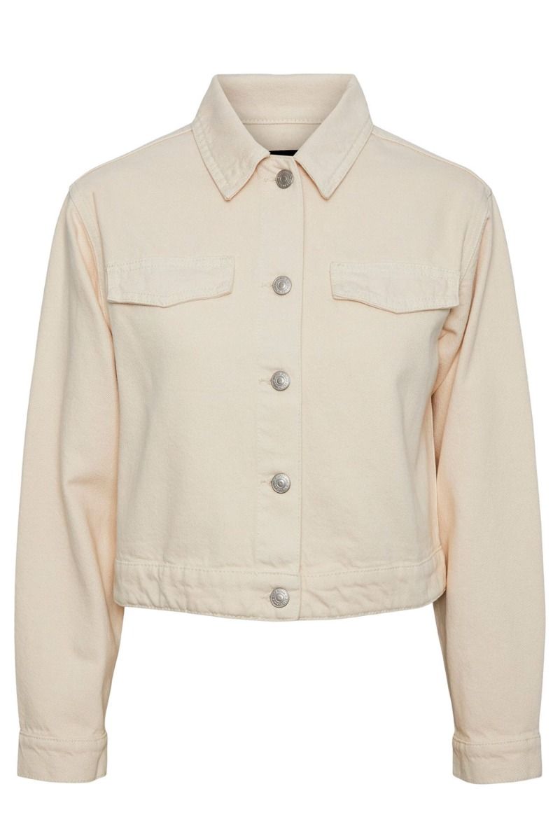 Pieces - Jakke - PC Tessie LS DNM Jacket - Whitecap Gray