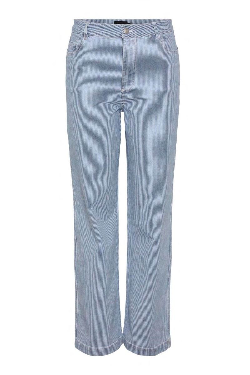 Pieces - Jeans - PC Billo HW Wide Jeans - Light Blue Denim