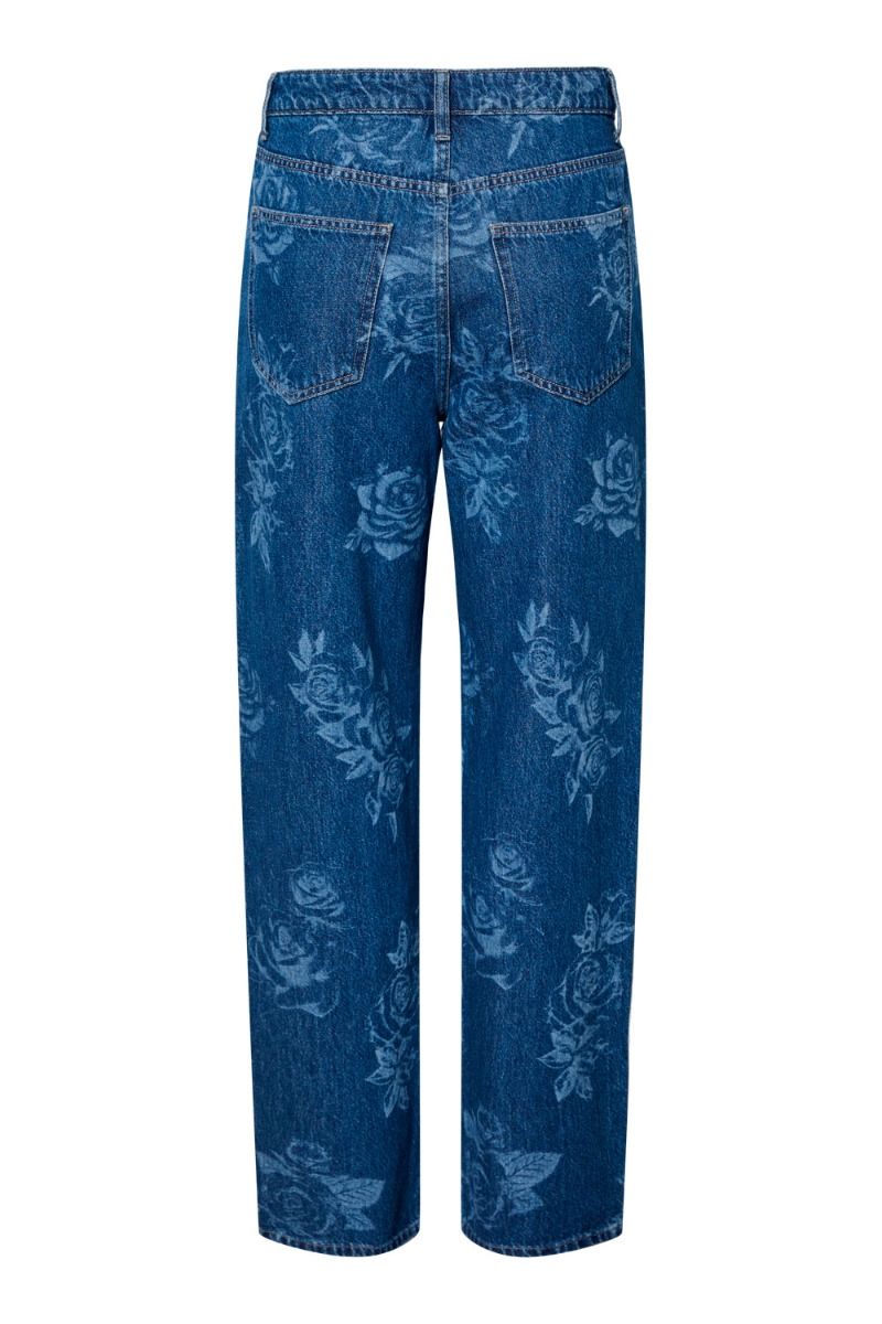 Pieces - Jeans - PC Flora HW Denim Pants - Dark Blue Denim