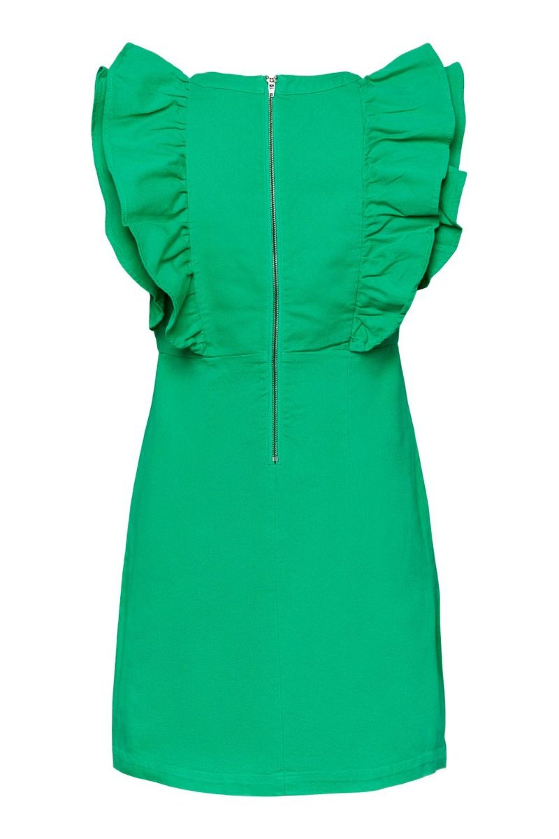 Pieces - Kjole - PC Ama SL Ruffle Dress - Irish Green