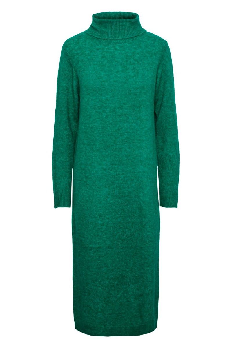 Pieces - Kjole - PC Juliana LS Rollneck Knit Dress - Parakeet