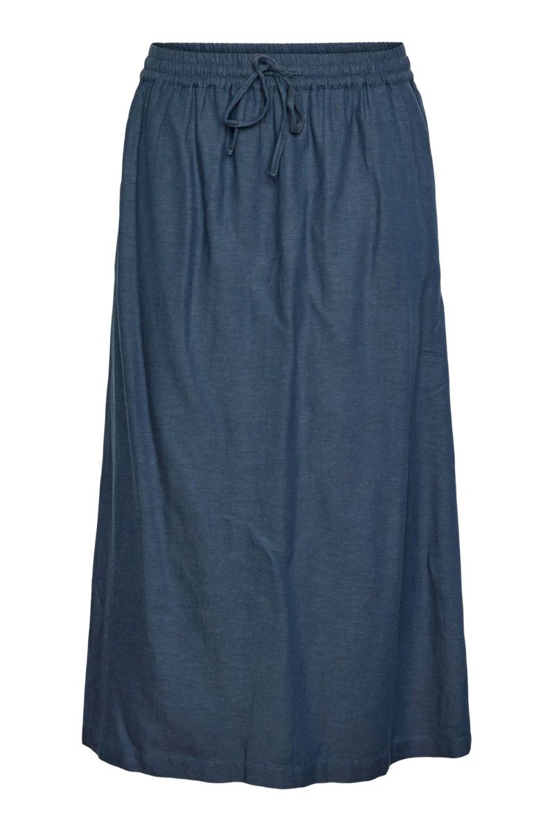 Pieces - Nederdel - PC Karter HW Midi Skirt - Ombre Blue