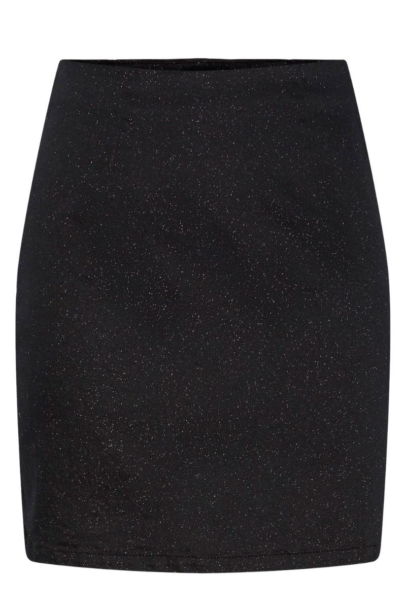Pieces - Nederdel - PC Shine HW Sparkle Skirt - Black