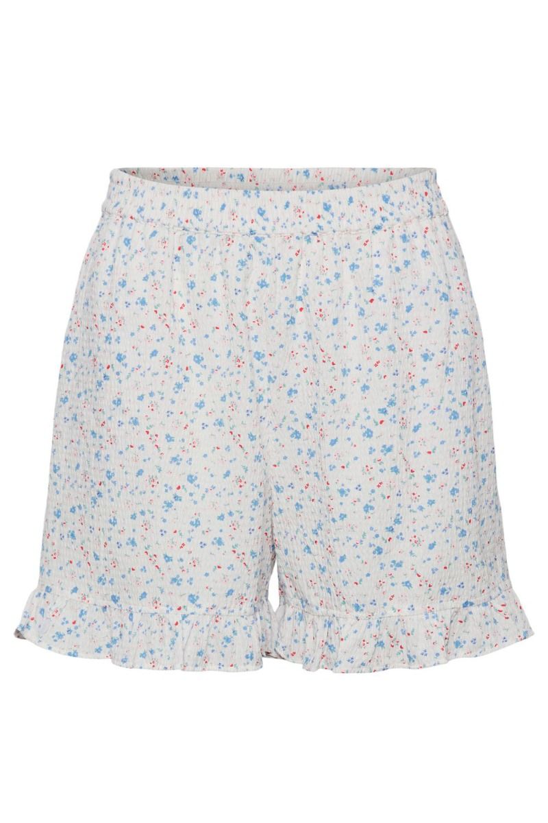 Pieces - Shorts - PC Mille HW Frill Shorts - Bright White