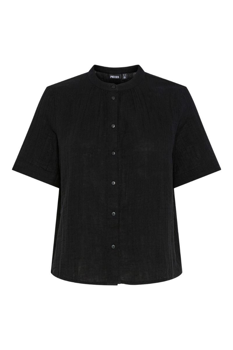Pieces - Skjorte - PC Mastina SS Shirt - Black