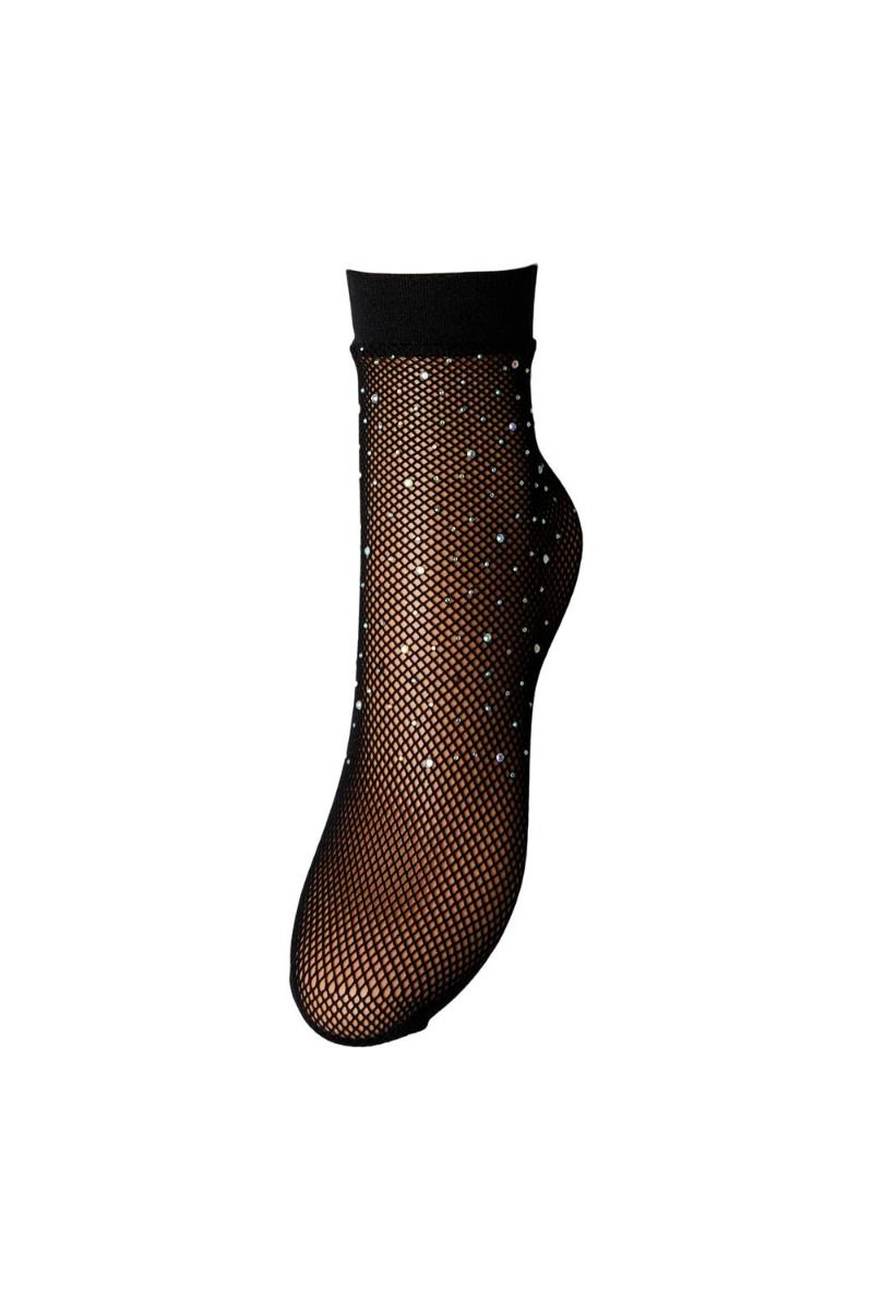 Pieces - Strømper - PC Claire Fishnet Glitter Socks - Black