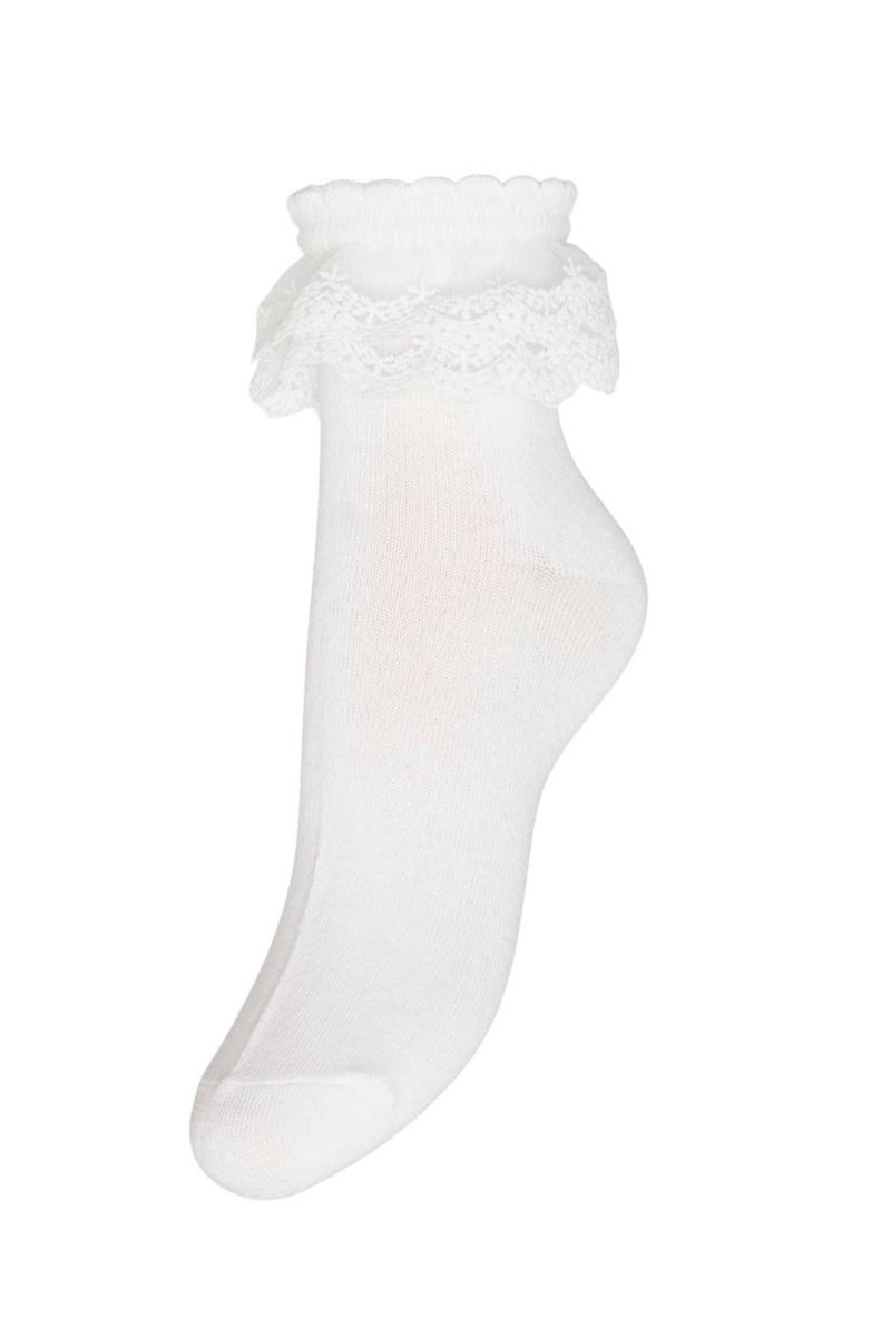 Pieces - Strømper - PC Joline Lace Sock - Bright White