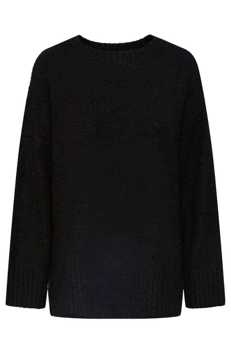 Pieces - Strik - PC Nancy LS Loose O-Neck Knit - Black