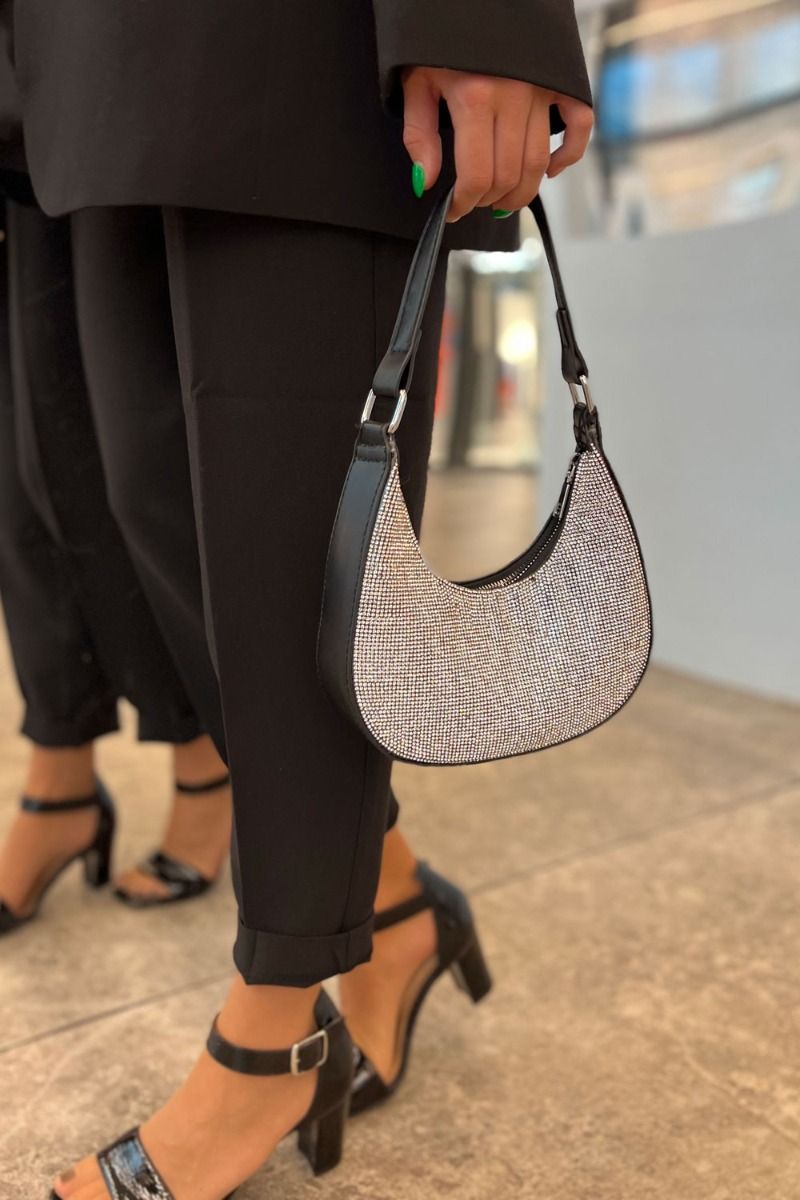 Pieces - Taske - PC Tippie Shoulder Bag - Black Clear Stones 