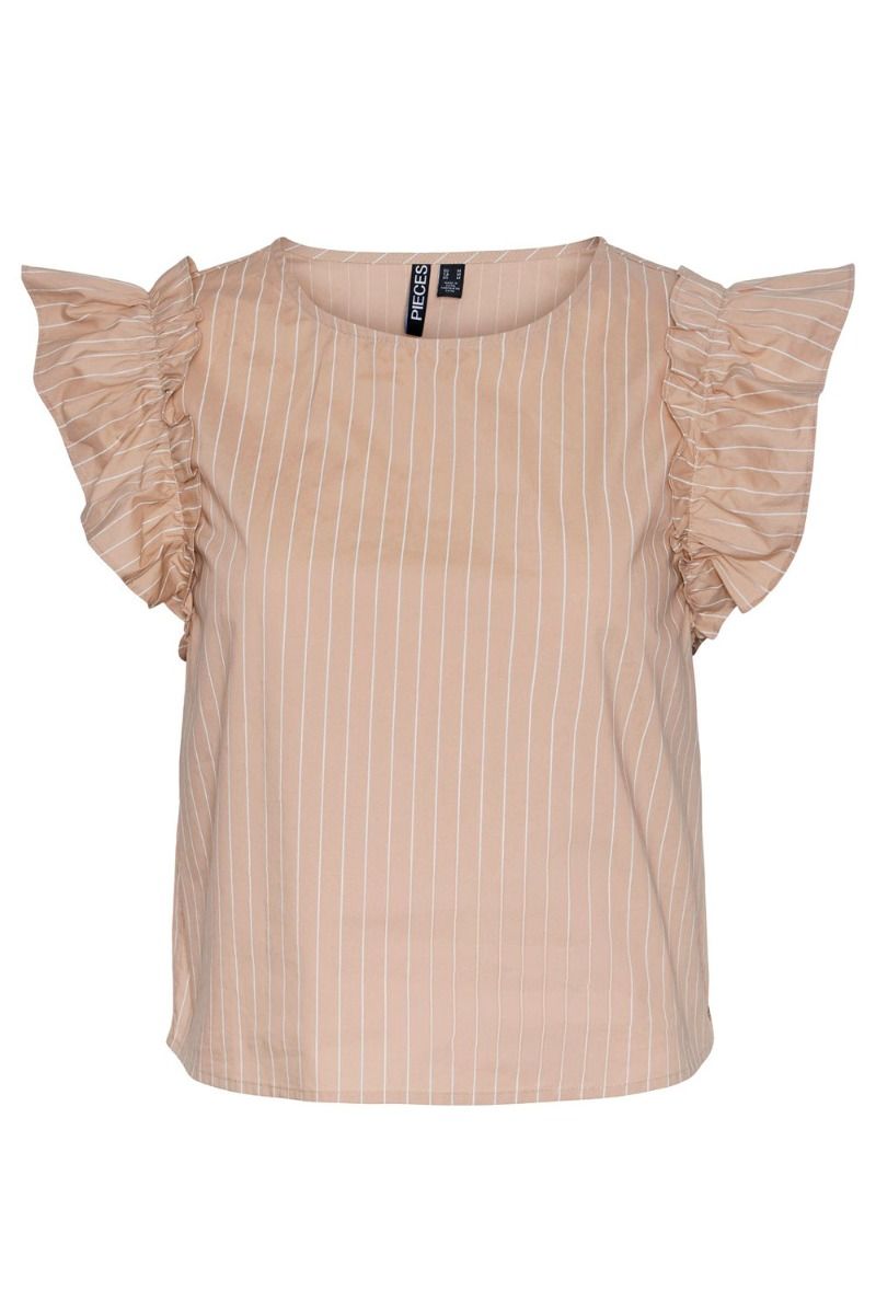 Pieces - Top - PC Julla SL O-Neck Short Top - Nomad