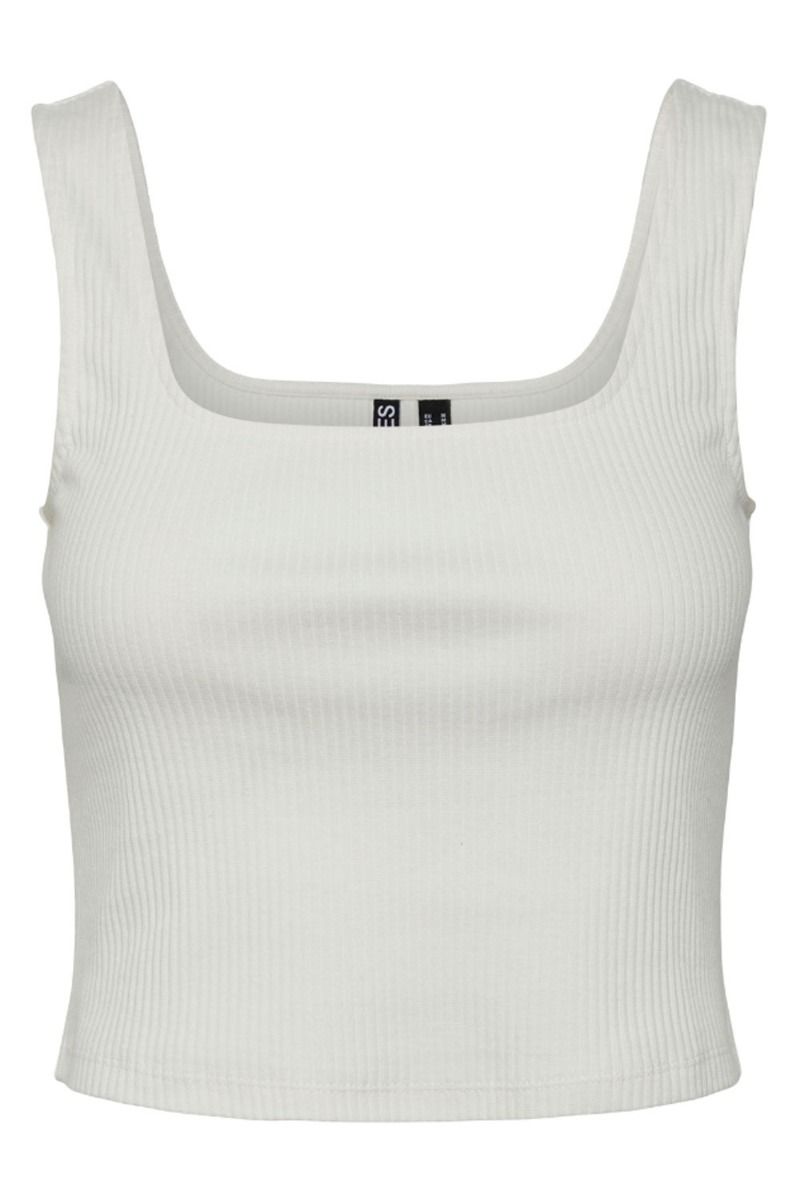 Pieces - Top - Pc Nukisa Cropped Tank Top - Cloud Dancer