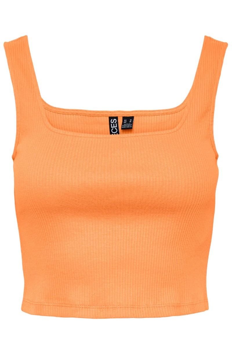 Pieces - Top - PC Nukisa Cropped Tank Top - Mock Orange