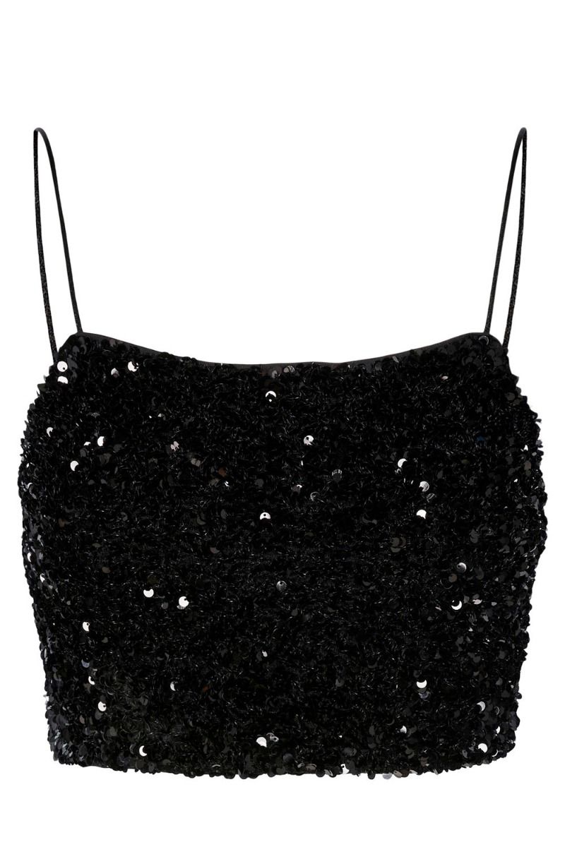 Pieces - Top - PC Siggy Cropped Strap Top - Black