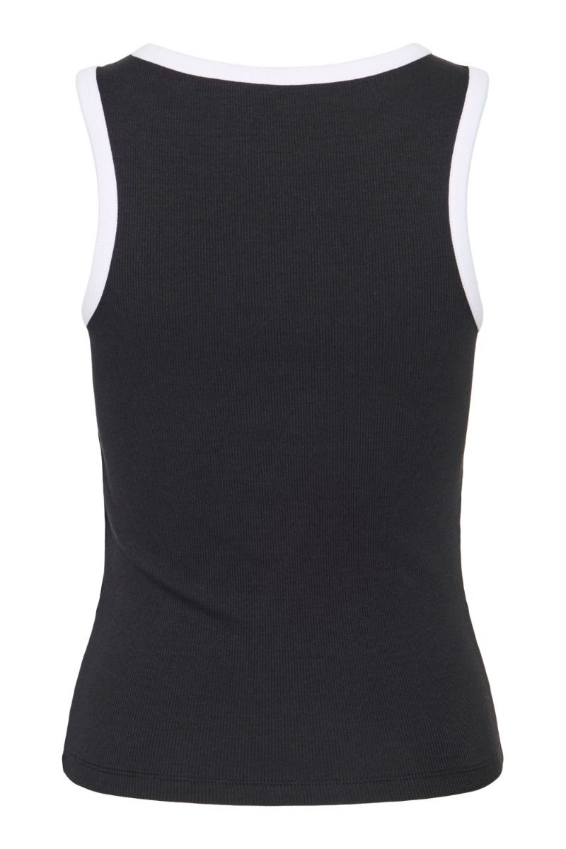 Pieces - Top - PC Stephanie Tank Top - Black/White