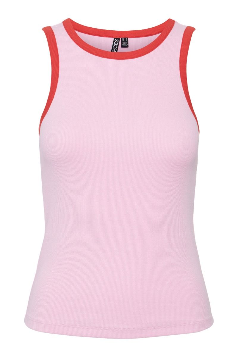 Pieces - Top - PC Stephanie Tank Top - Pirouette/Poppy Red