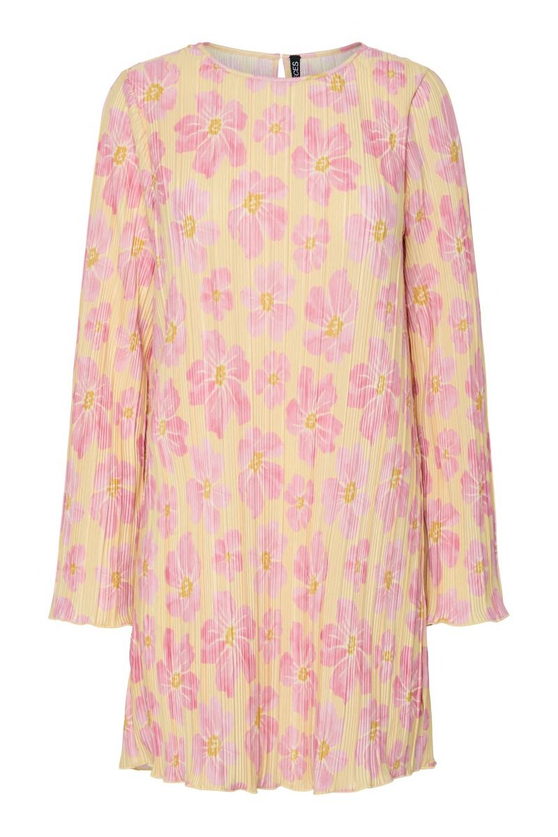 Pieces - Kjole - Amber Ls Short Dress - Mellow Yellow