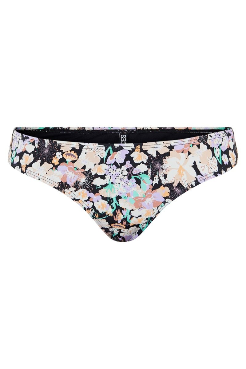 Pieces - Badetøj - PC Vaomi Bikini Brief - Black Multi flower