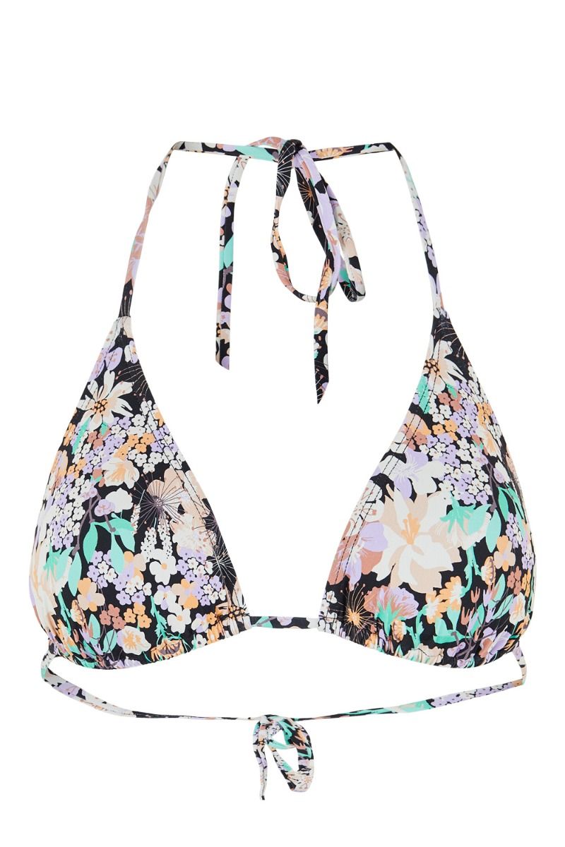 Pieces - Badetøj - PC Vaomi Bikini Triangle Bra - Black Multi flower