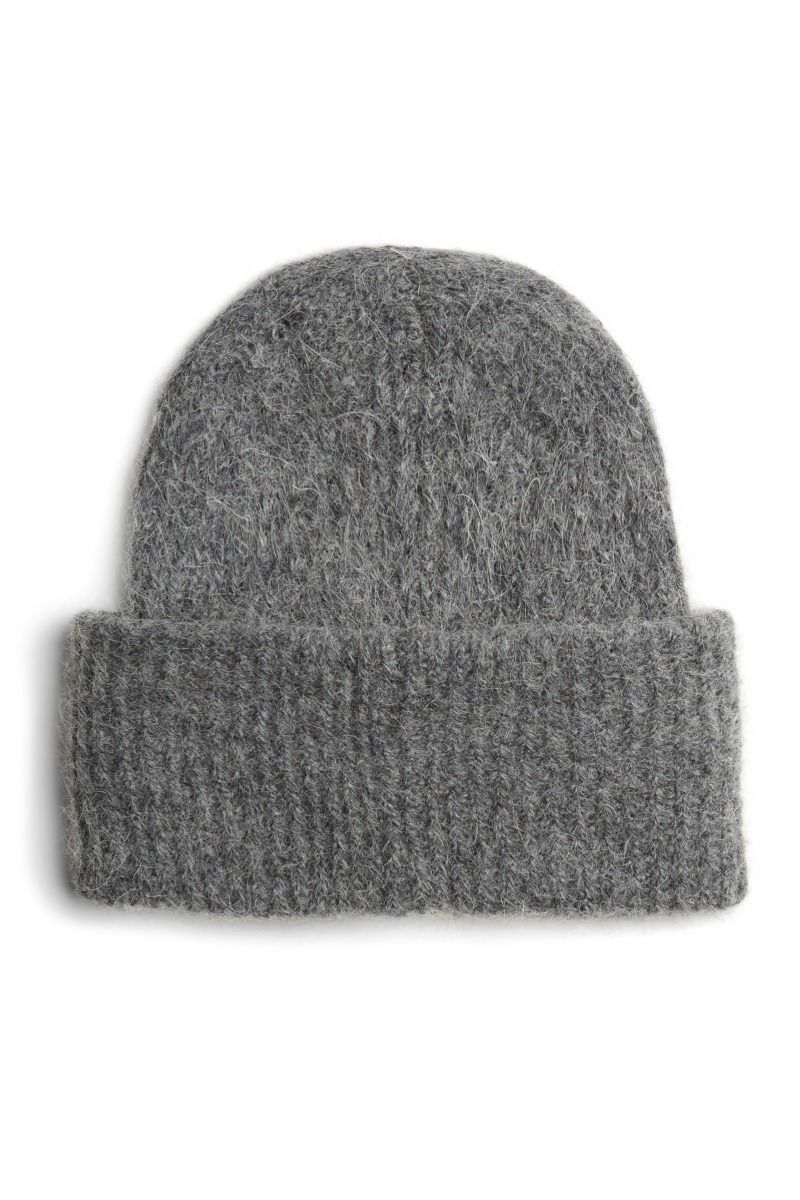 Pieces - Hue - Bera Alpaca Blend Hood - Medium Grey Melange