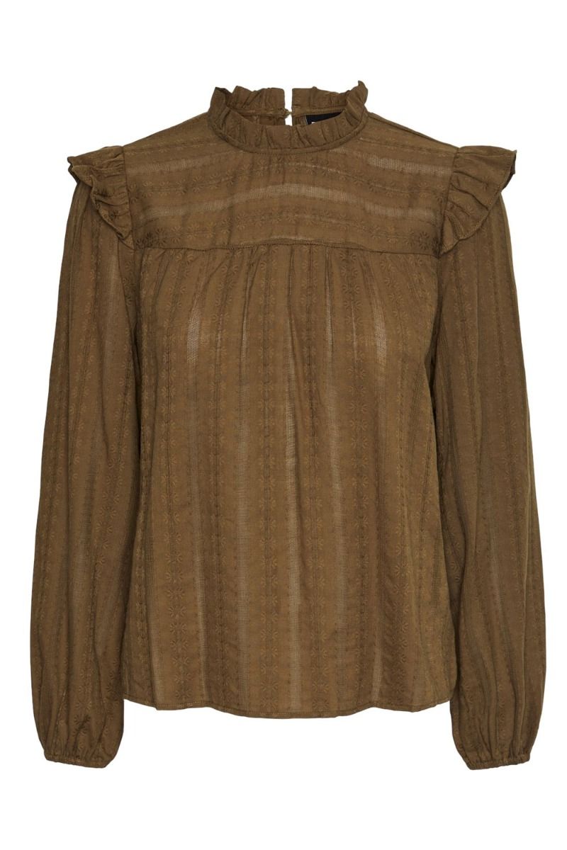 Pieces - Bluse - PC Amelia LS Top - Beech