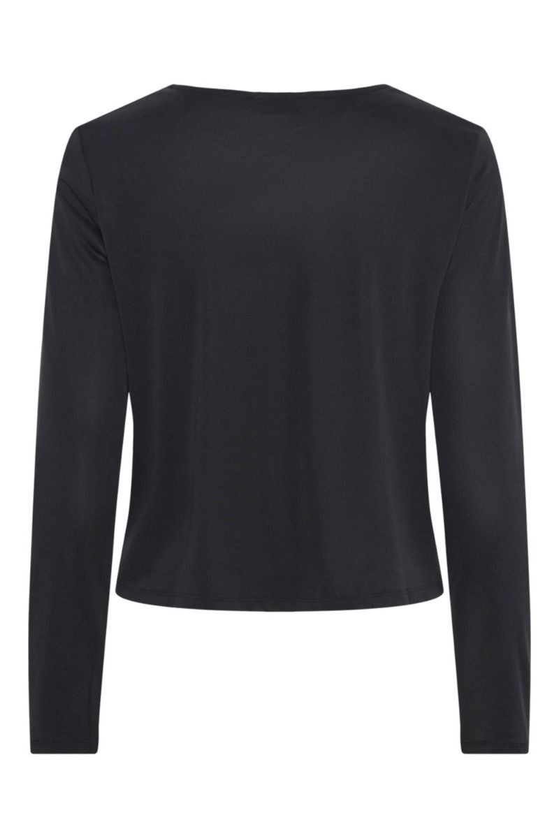 Pieces - Bluse - PC Anora LS KNOT TOP BC - Black 