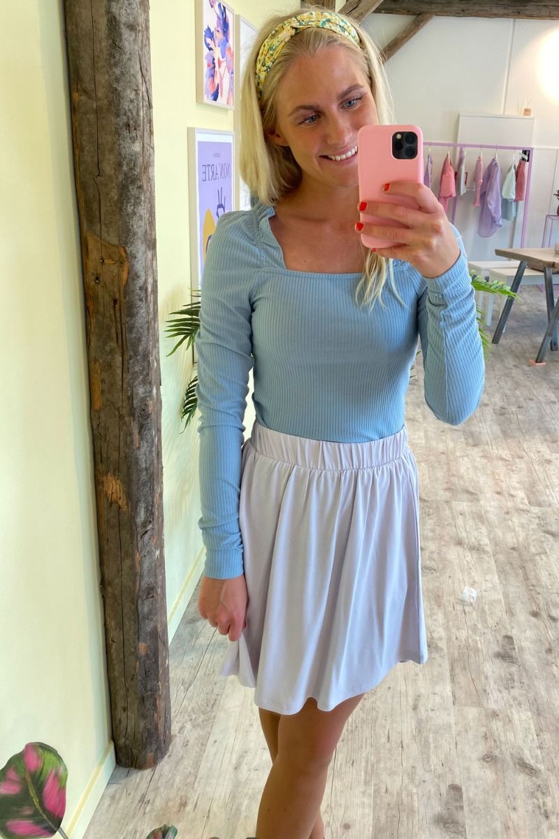 Pieces - Bluse - Arabella LS Top - Blue Fog