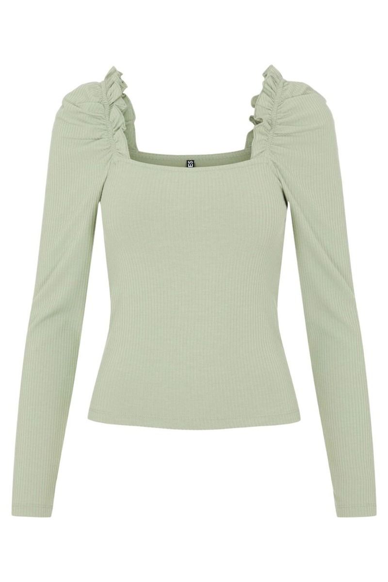 Pieces - Bluse - Arabella LS Top - Desert Sage