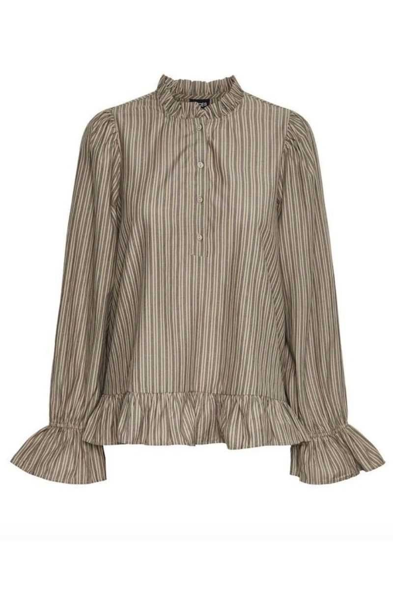 Pieces - Bluse - PC Assra LS Top - Silver Mink