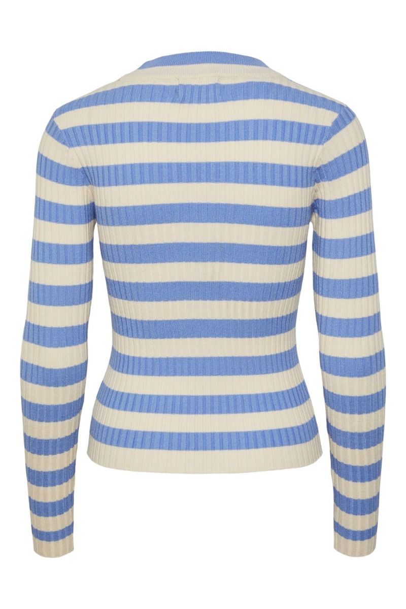 Pieces - Bluse - PC Crista LS O-Neck Knit - Hydrangea