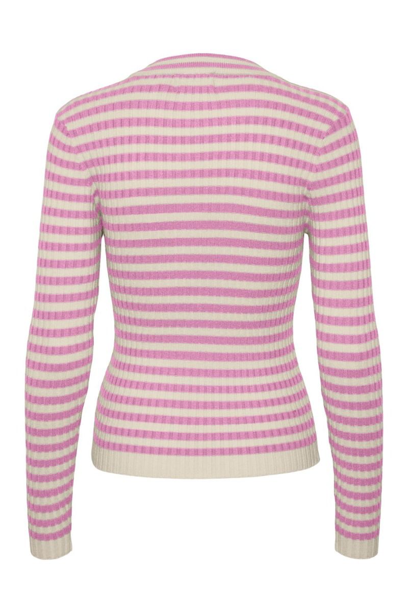 Pieces - Bluse - PC Crista LS O-Neck Knit - Pastel Lavender