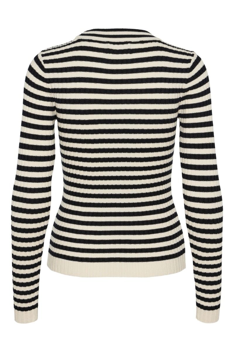 Pieces - Bluse - PC Crista Ls O-Neck Knit Noos Bc - Sky Captain